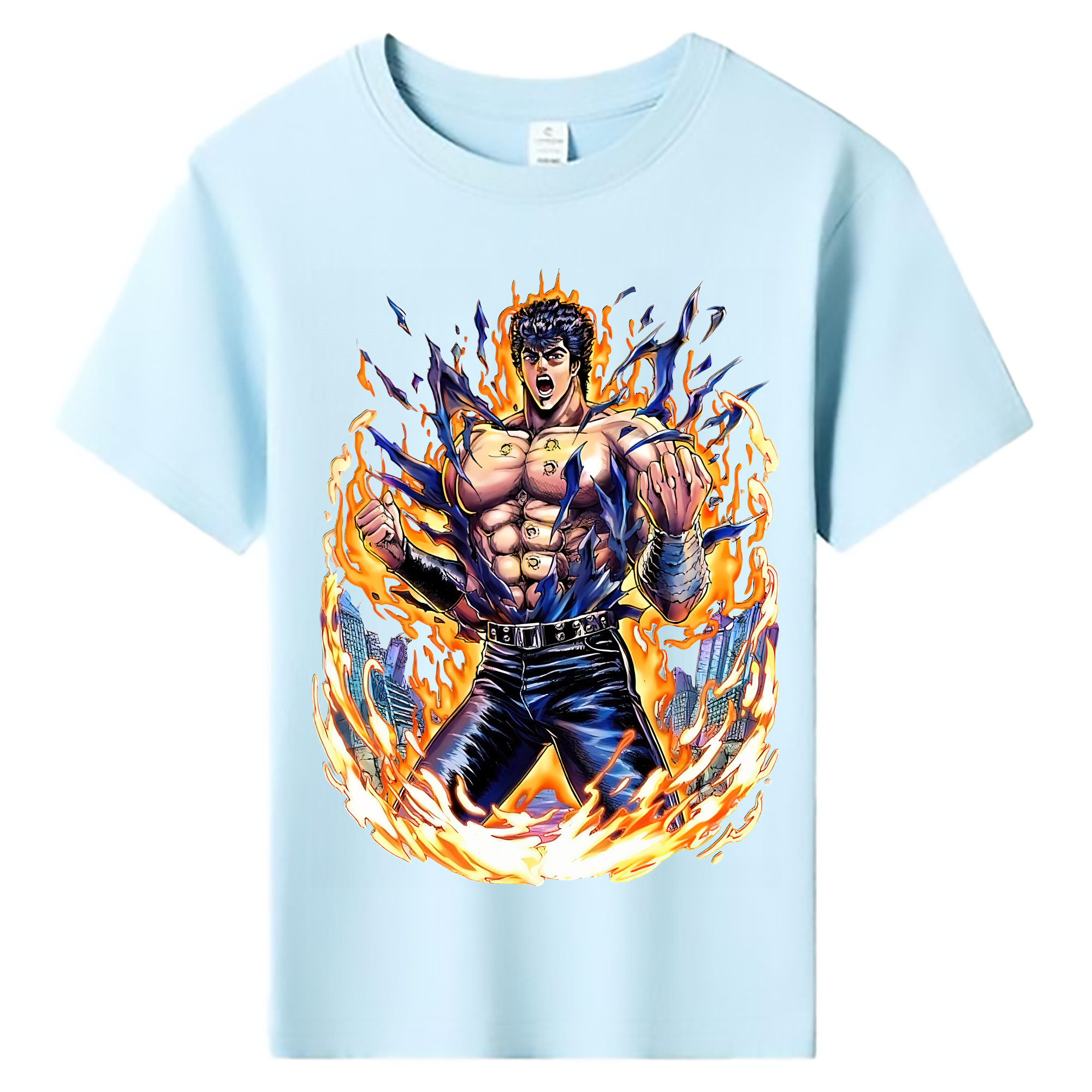 （画像用） 北斗の拳 Fist of the North Star 綿100％キッズTシャツ（フロントプリント）